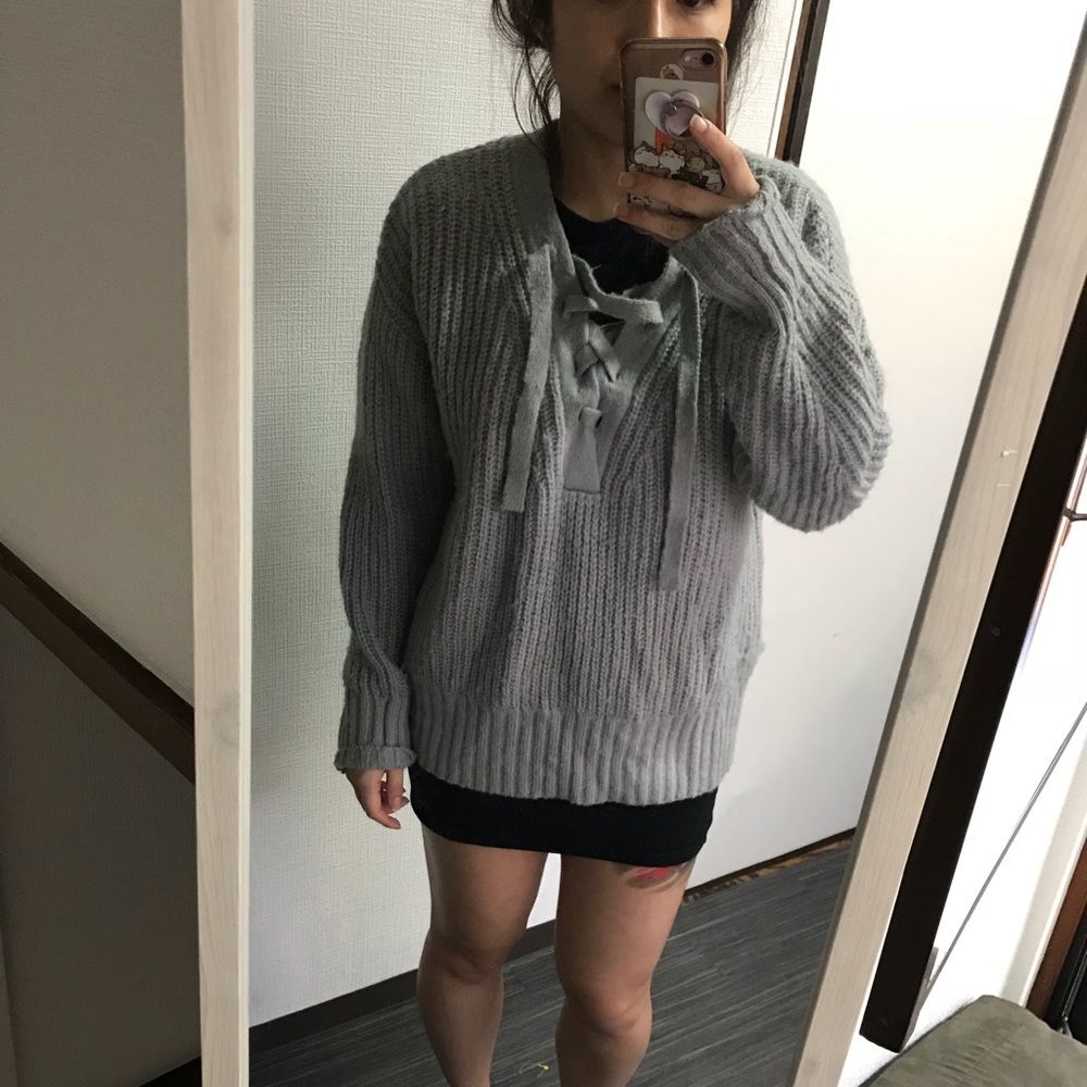Oversized gray sweater